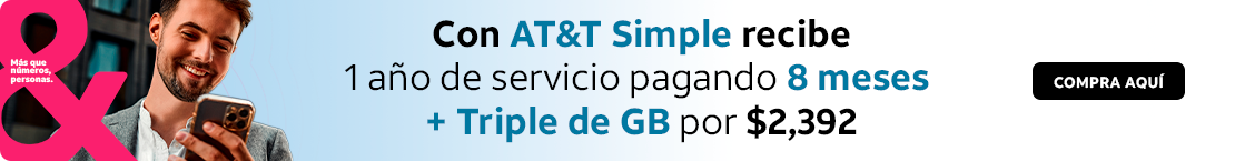 Adquiere un celular y aprovecha las promociones que ATT tiene para ti en vienda fisica. Ver mas